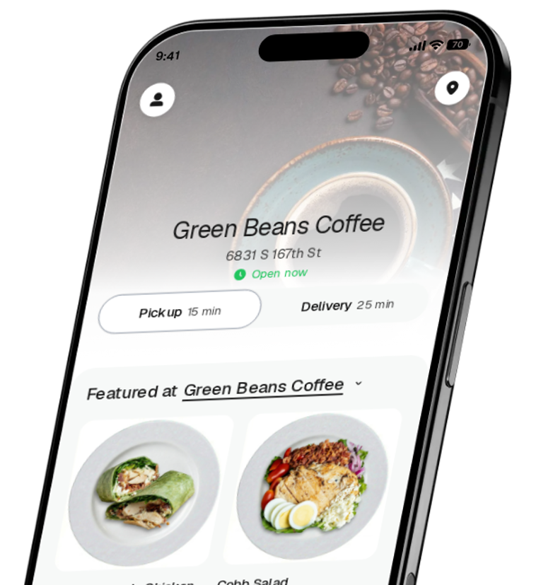 Green Beans Coffee app preview